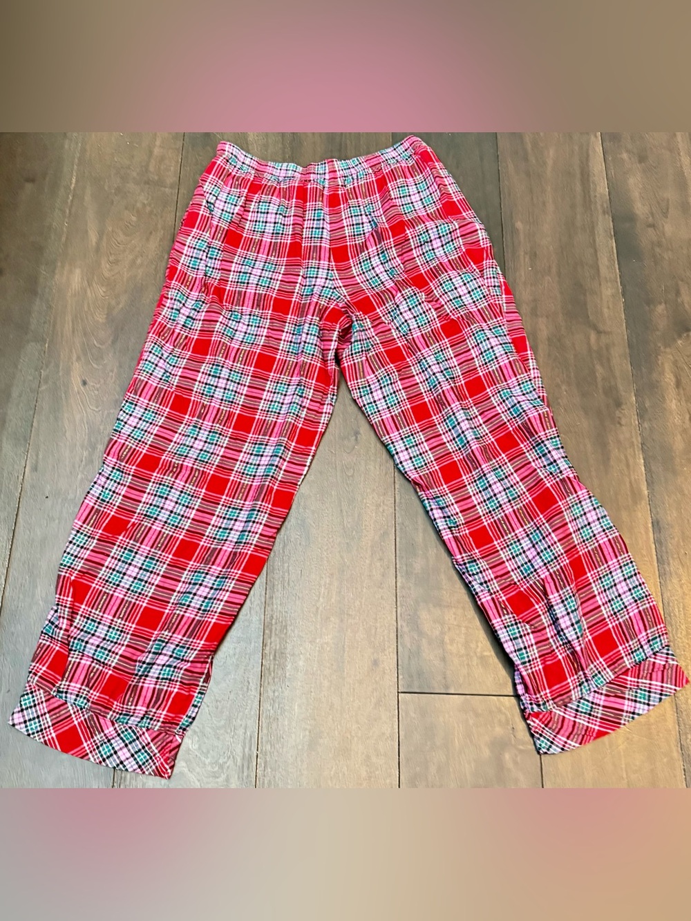 Victoria’s Secret Plaid Flannel Pajama Set Red Christmas Women’s Large | EUC - Picture 4 of 8